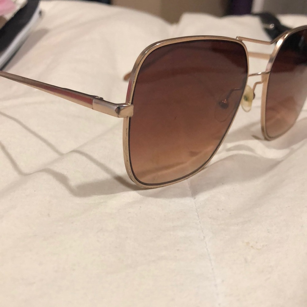 Quay sunglasses brown fade aviator double bar